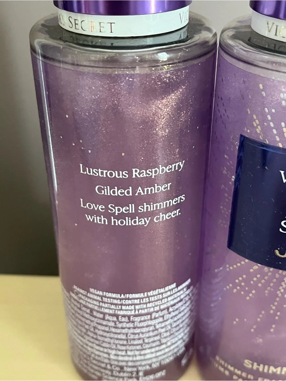 Two PINK Victoria’s Secret Love Spell Joy Shimmer Fragrance Body Mists